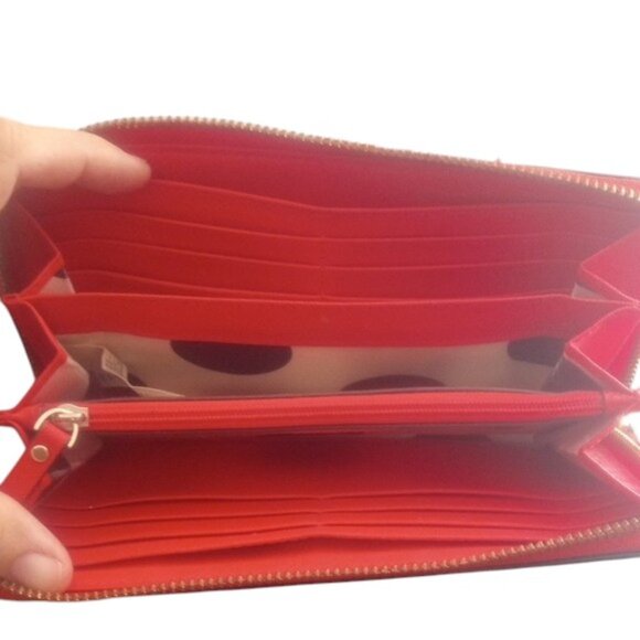 Kate Spade Vibrant Red Wallet - callout black pen on back pictured - Picture 5 of 5